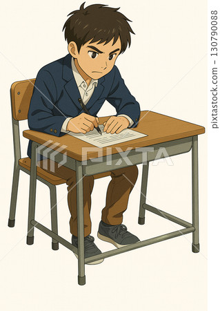 male student studying in the classroom 130790088