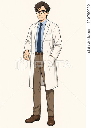 Researcher wearing a white coat 130790090