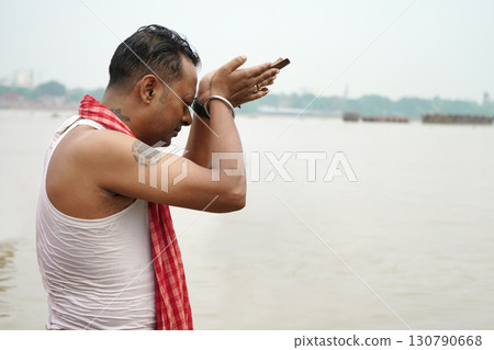 Rituals on the banks of Ganga 130790668
