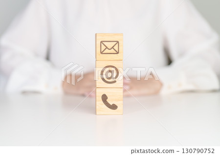 Contact Us concepts. Wood block of Email, call Phone and Website Address sign. For Customer support hotline, business Marketing, Corporate, communication and Advertising Contact Us concepts. Wood block of Email, call Phone and Website Address sign. For Customer support hotline, business Marketing, Corporate, communication and Advertising 130790752