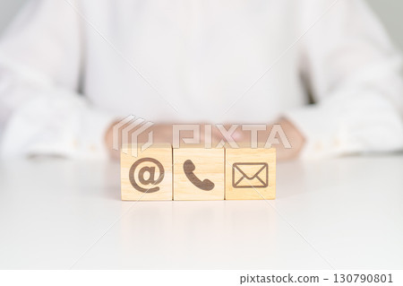 Contact Us concepts. Wood block of Email, call Phone and Website Address sign. For Customer support hotline, business Marketing, Corporate, communication and Advertising Contact Us concepts. Wood block of Email, call Phone and Website Address sign. For Customer support hotline, business Marketing, Corporate, communication and Advertising 130790801