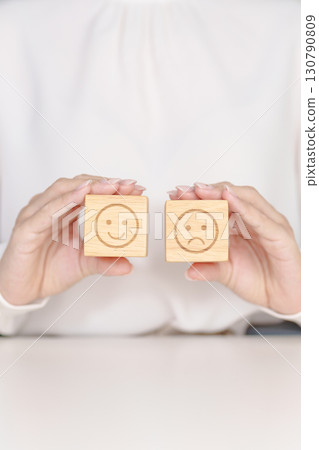 Woman show Emotion face block, Mental health Assessment, Psychology, Health Wellness, Feedback, Customer Review, Experience, Satisfaction Survey, Opinion, Evaluation and World Mental Health day Woman show Emotion face block, Mental health Assessment, Psychology, Health Wellness, Feedback, Customer Review, Experience, Satisfaction Survey, Opinion, Evaluation and World Mental Health day 130790809