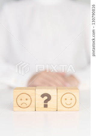 Emotion face with Question block, Mental health Assessment, Psychology, Health Wellness, Feedback, Customer Review, Experience, Satisfaction Survey, Opinion, Evaluation and World Mental Health day Emotion face with Question block, Mental health Assessment, Psychology, Health Wellness, Feedback, Customer Review, Experience, Satisfaction Survey, Opinion, Evaluation and World Mental Health day 130790816