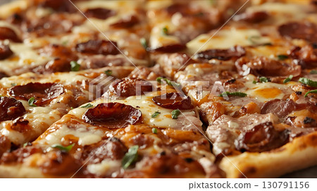 Close-up of teriyaki pizza 130791156