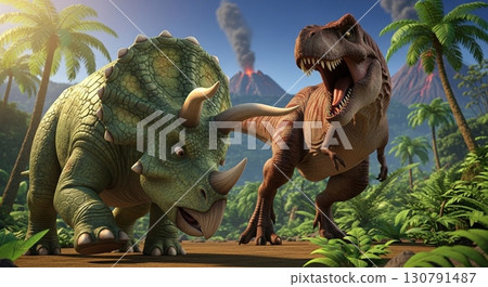三角龍與霸王龍 130791487
