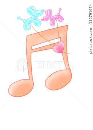 Musical note with long-eared dog balloon 130791654