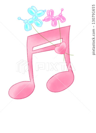 Musical note with long-eared dog balloon 130791655