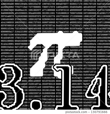 π 數字序列和 π 符號的單色藝術 π 數字序列和 π 符號的單色藝術 130791666