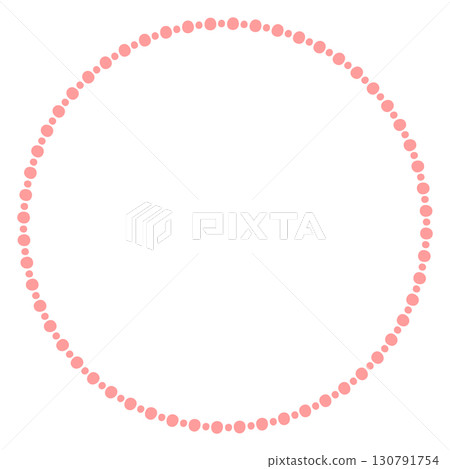 Pink dot circle frame 130791754