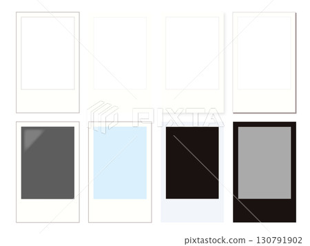 Instax Frame Polaroid Photo Style Illustration Set 130791902