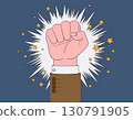 A clenched fist pose that can be used in business 130791905