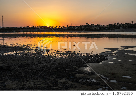 Sunset View Over Marsa Alam Lagoon and Pier Sunset View Over Marsa Alam Lagoon and Pier 130792190