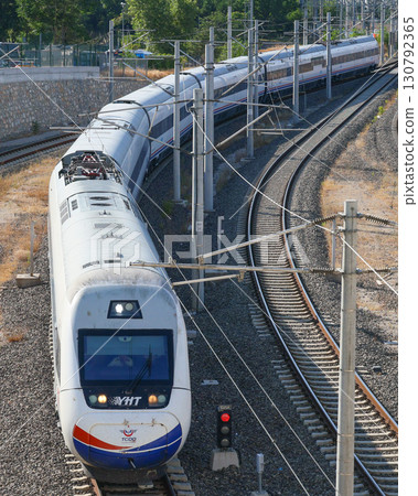 HT65000 (Turkish high-speed railway) entering Ankara Station HT65000 (Turkish high-speed railway) entering Ankara Station 130792365