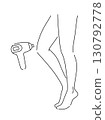 Beautiful female smooth legs. Laser and wax epilation. Hair removal. Linear logo minimalist style. Beauty body care concept. Vector design illustration. 130792778