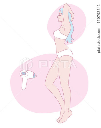Beautiful female smooth body. Laser and wax epilation. Hair removal. Linear logo minimalist style. Beauty body care concept. Vector design illustration. Beautiful female smooth body. Laser and wax epilation. Hair removal. Linear logo minimalist style. Beauty body care concept. Vector design illustration. 130792841