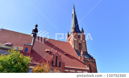 Szczecin, Poland. 16 July 2025. Historical capital of Western Pomerania, lies on the bank of the Odra River. Landscape view on city and the Odra River.  130792880