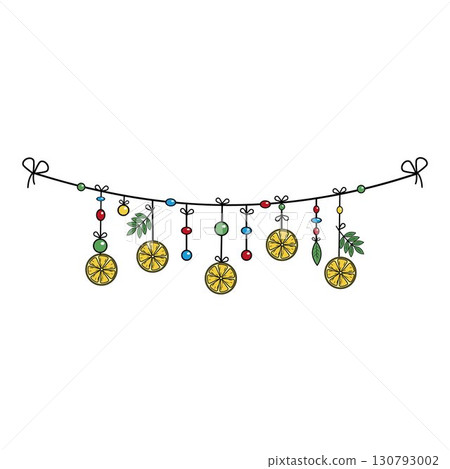 Christmas festive garland with oranges 130793002