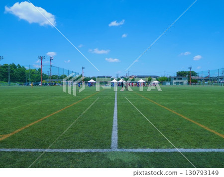 Soccer court on a sunny day 130793149