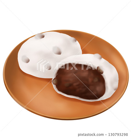 Illustration of salted bean daifuku with plenty of red bean paste Illustration of salted bean daifuku with plenty of red bean paste 130793298