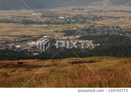 View of Aso city from Aso Plateau View of Aso city from Aso Plateau 130793773