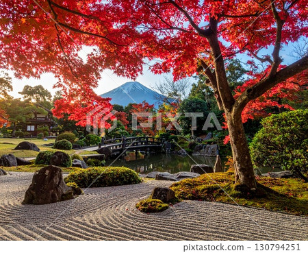 [AI 產生的圖像] 富士山與日本花園的結合 130794251