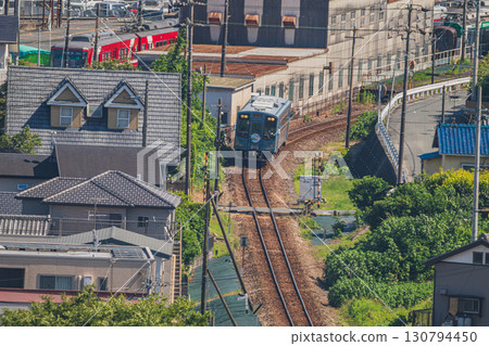 Hamamatsu cityscape and Nishikashima Station on the Tenryu Hamanako Railway (Shizuoka Prefecture) 130794450