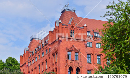 Szczecin, Poland. 16 July 2025. Historical capital of Western Pomerania, lies on the bank of the Odra River. Landscape view on city and the Odra River. Szczecin, Poland. 16 July 2025. Historical capital of Western Pomerania, lies on the bank of the Odra River. Landscape view on city and the Odra River. 130795079