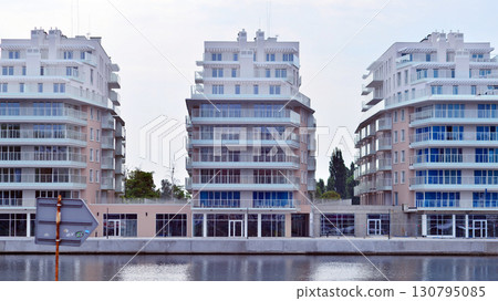 Szczecin, Poland. 16 July 2025. Historical capital of Western Pomerania, lies on the bank of the Odra River. Landscape view on city and the Odra River.  130795085