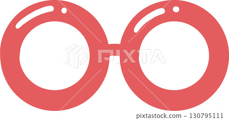 Red round eyeglasses icon isolated on transparent background 130795111