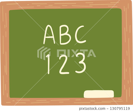 Chalkboard with ABC and 123 written for basic education concept Chalkboard with ABC and 123 written for basic education concept 130795119