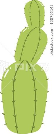 Green cactus plant illustration on transparent background Green cactus plant illustration on transparent background 130795142