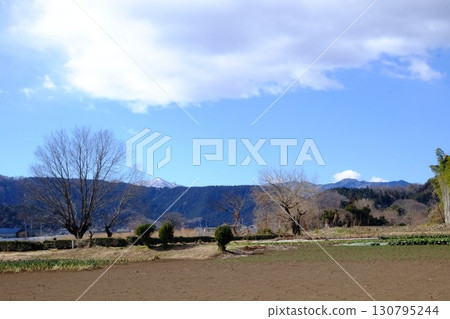 等待春耕的農地【相模原市津久井 2月】 等待春耕的農地【相模原市津久井 2月】 130795244