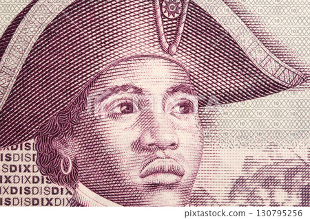 Sanite Belair a closeup portrait from Haitian money - 130795256