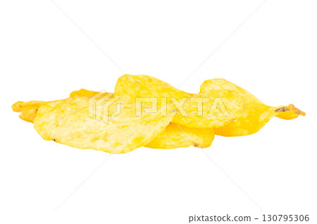 Pile of Salty Snack Chips on Clean White Background Pile of Salty Snack Chips on Clean White Background 130795306