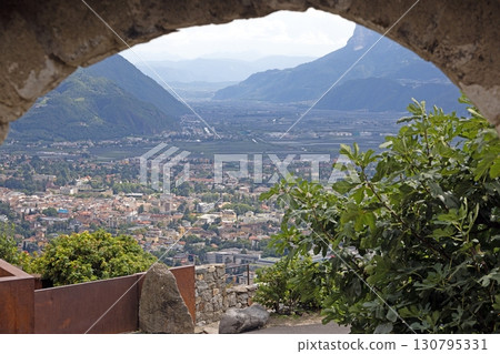 View over Meran from historic arch 130795331