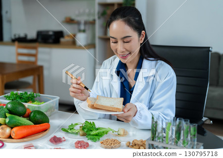 Nutrition specialists, exploring innovations in nutrition, psychiatry, and health science research. 130795718