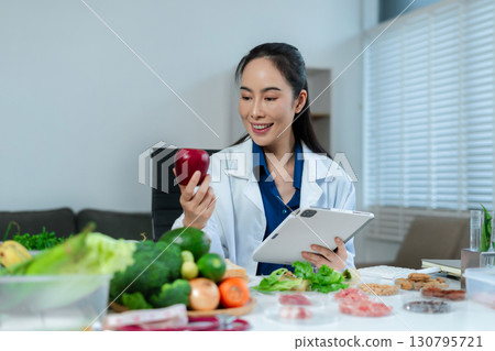 Nutrition specialists, exploring innovations in nutrition, psychiatry, and health science research. 130795721