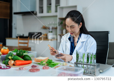 Nutrition specialists, exploring innovations in nutrition, psychiatry, and health science research. 130795722