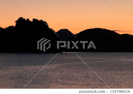 The sky and the sea dyed red 130796029