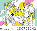 Illustration set about changing jobs (pop version) 130796142