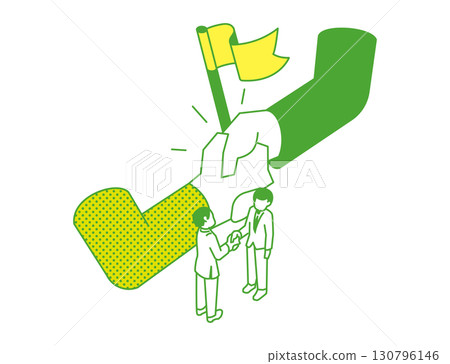 Illustration to shake hands 130796146