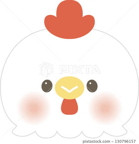 可愛的十二生肖動物插畫_鳥_公雞 可愛的十二生肖動物插畫_鳥_公雞 130796157