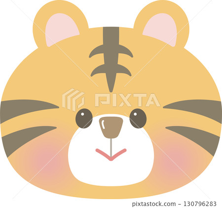 可愛的十二生肖動物插畫_老虎_老虎 130796283