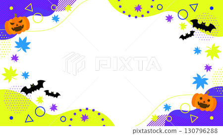 Abstract geometric pattern frame material inspired by Halloween. Background material. 16:9 size. Vector Abstract geometric pattern frame material inspired by Halloween. Background material. 16:9 size. Vector 130796288