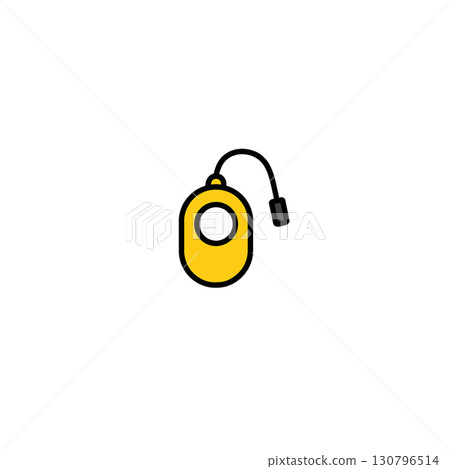 Security alarm color icon, yellow, material, no background, illustration, document creation 130796514