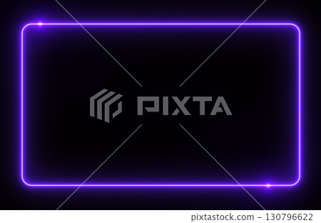 紫色霓虹邊框背景 130796622