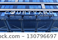 Szczecin, Poland. 16 July 2025. Urban landscape. Neon sign with the inscription: Courtyard by Marriott. 130796697