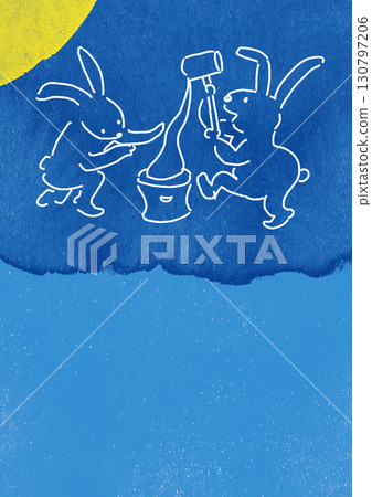 月夜裡兩隻白兔搗年糕 月夜裡兩隻白兔搗年糕 130797206