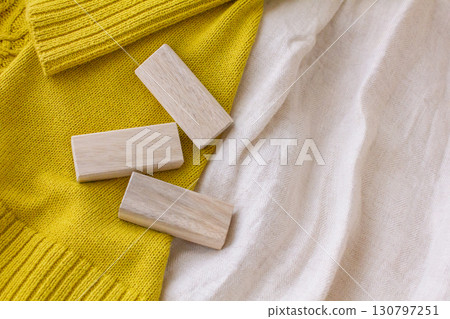 A photo of insect repellent blocks made from camphor trees, clothes, and leaves used for changing clothes 130797251