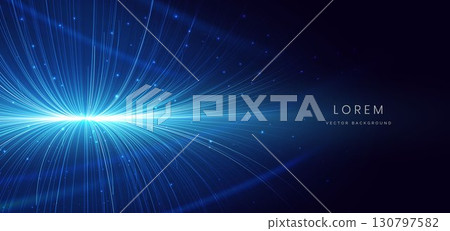 Abstract speed motion blue lines on dark blue background. Technology futuristic data communication concept. 130797582